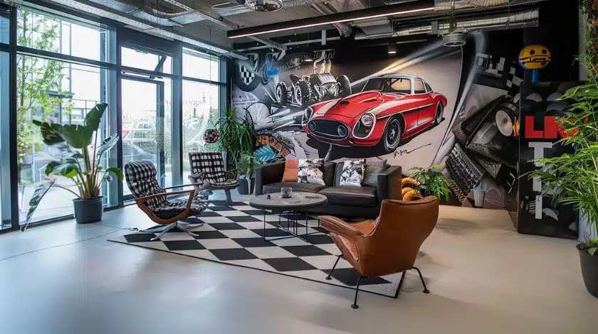Muurdecoraties die een creatieve sfeer op de werkplek bevorderen