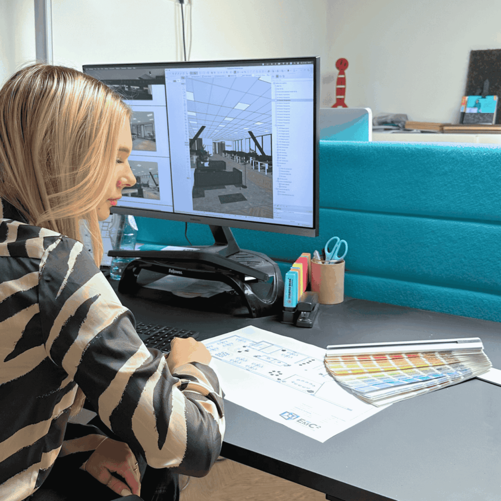 Interieurontwerp voor totaaloplossing kantoorinrichting met 3D visualisatie en kleuradvies